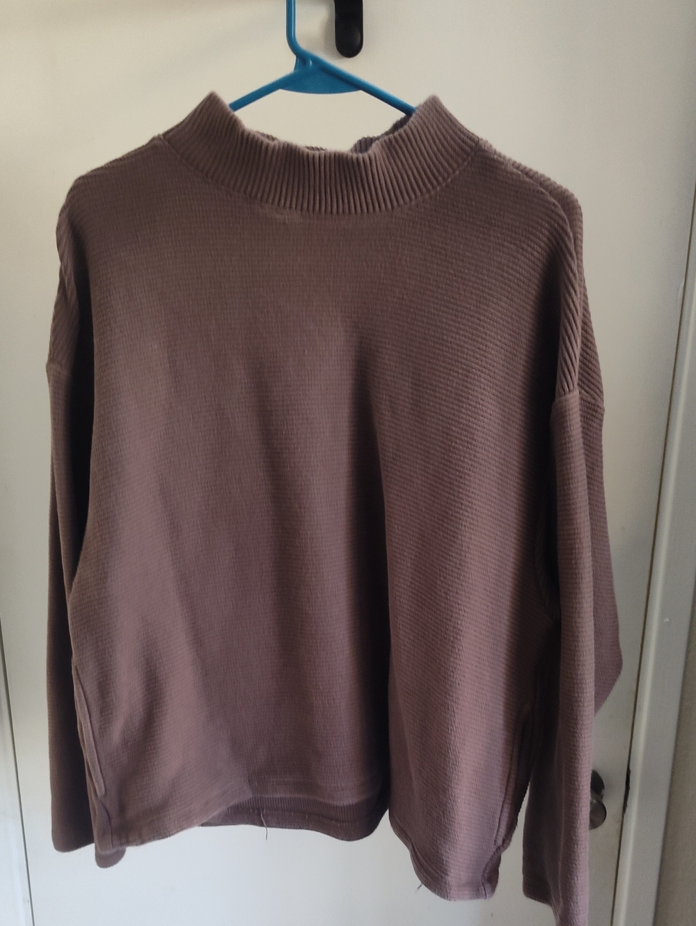 Madewell Relaxed Ribbed Cowl Neck Sweater - Mauve